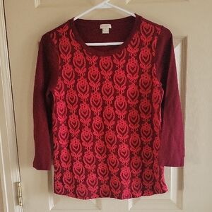 J. Crew Burgundy Knit Top